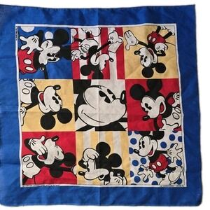 Rare VTG Disney Mickey Mouse Bandana Hankie‎ Color Block 80s JA Woronowicz #015